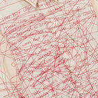Manuscript Embroidered Shirt [Cream/Red]