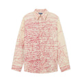 Manuscript Embroidered Shirt [Cream/Red]