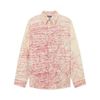 Manuscript Embroidered Shirt [Cream/Red]