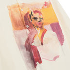 Girl Painting Button Up Shirt [White]