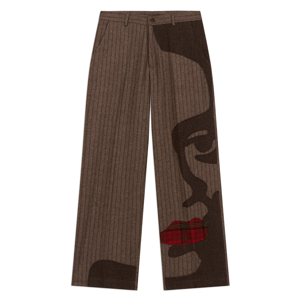 Patchwork Face Suit Bottom [Brown]