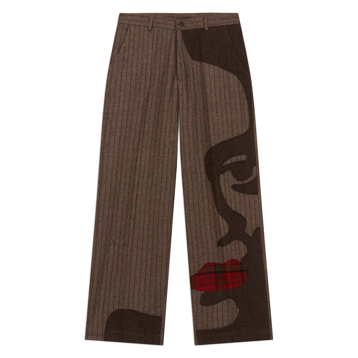 Patchwork Face Suit Bottom [Brown]