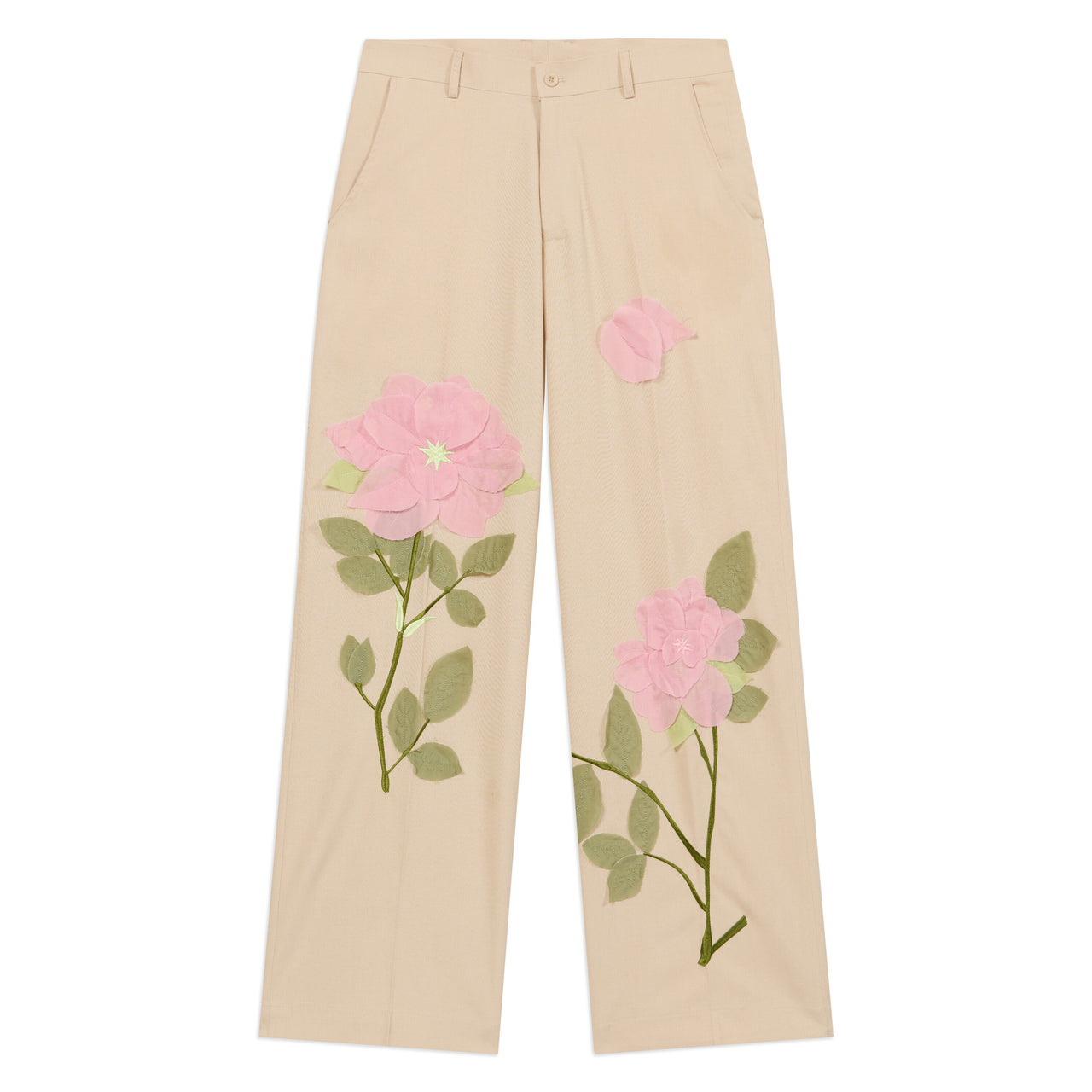 Flower Applique Suit Bottom [Cream]