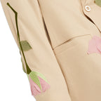 Flower Applique Suit Top [Cream]