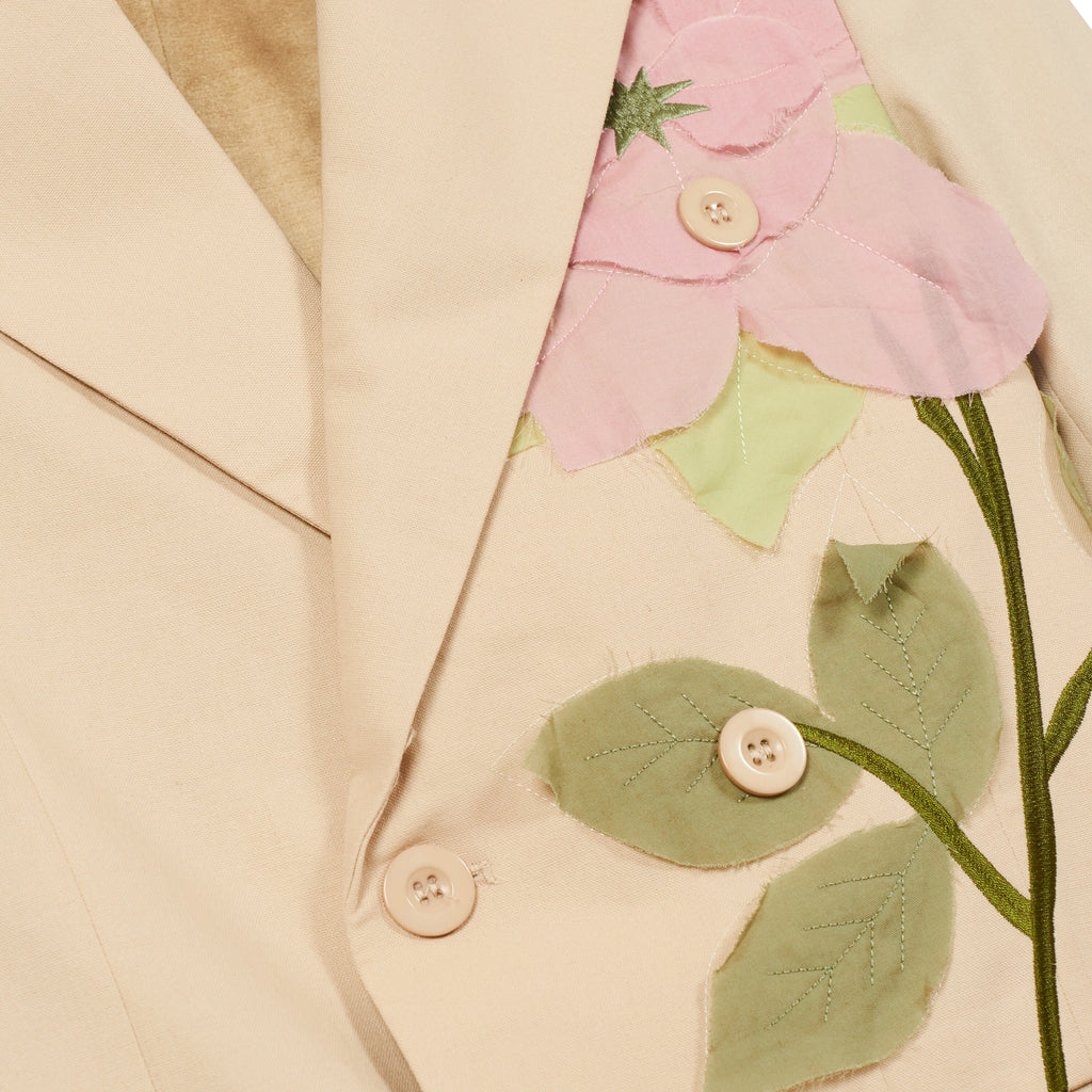 Flower Applique Suit Top [Cream]