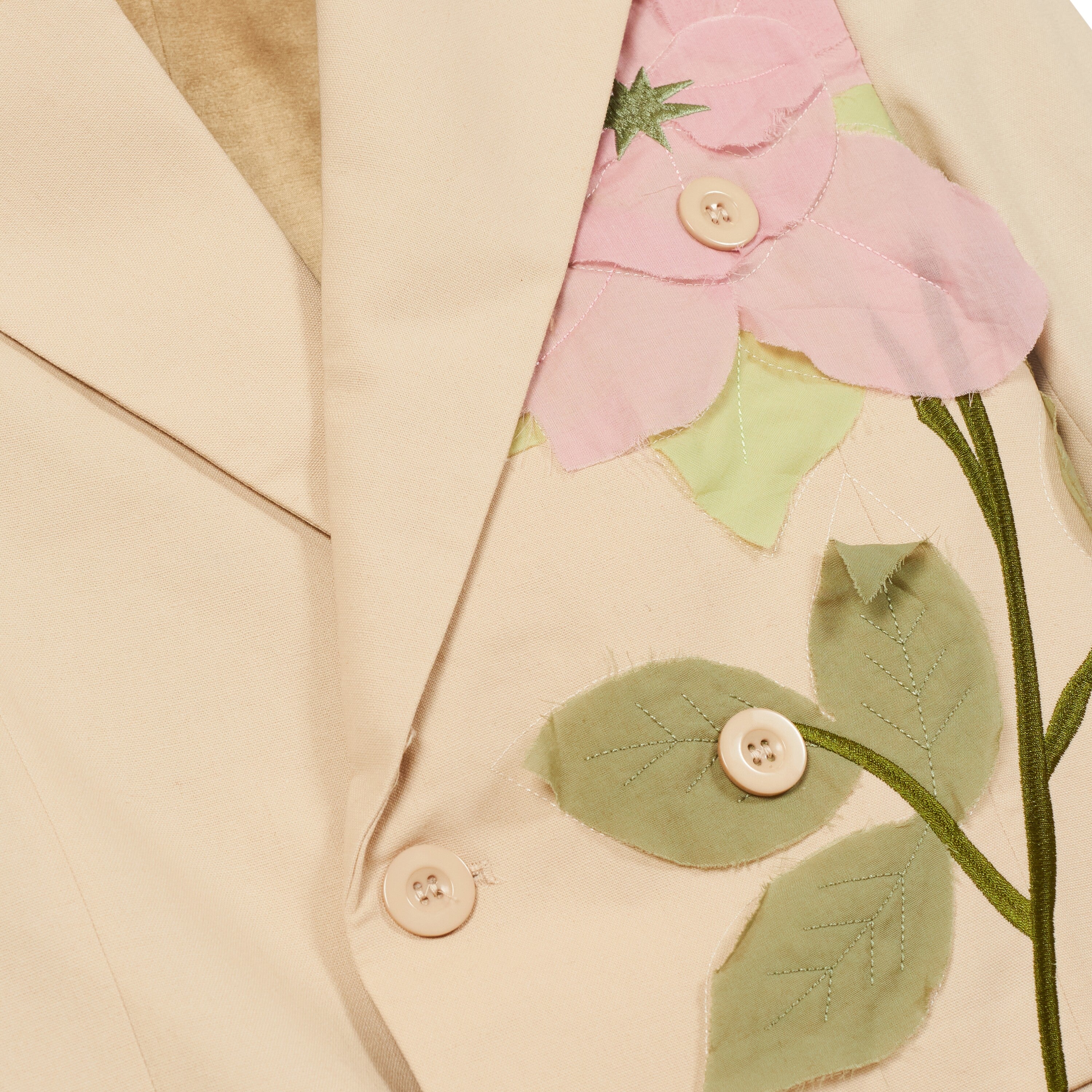 Flower Applique Suit Top [Cream]