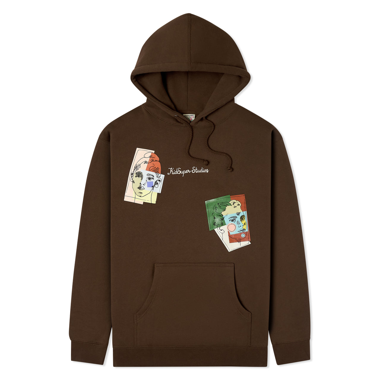 Patched Doodles Hoodie [Brown]