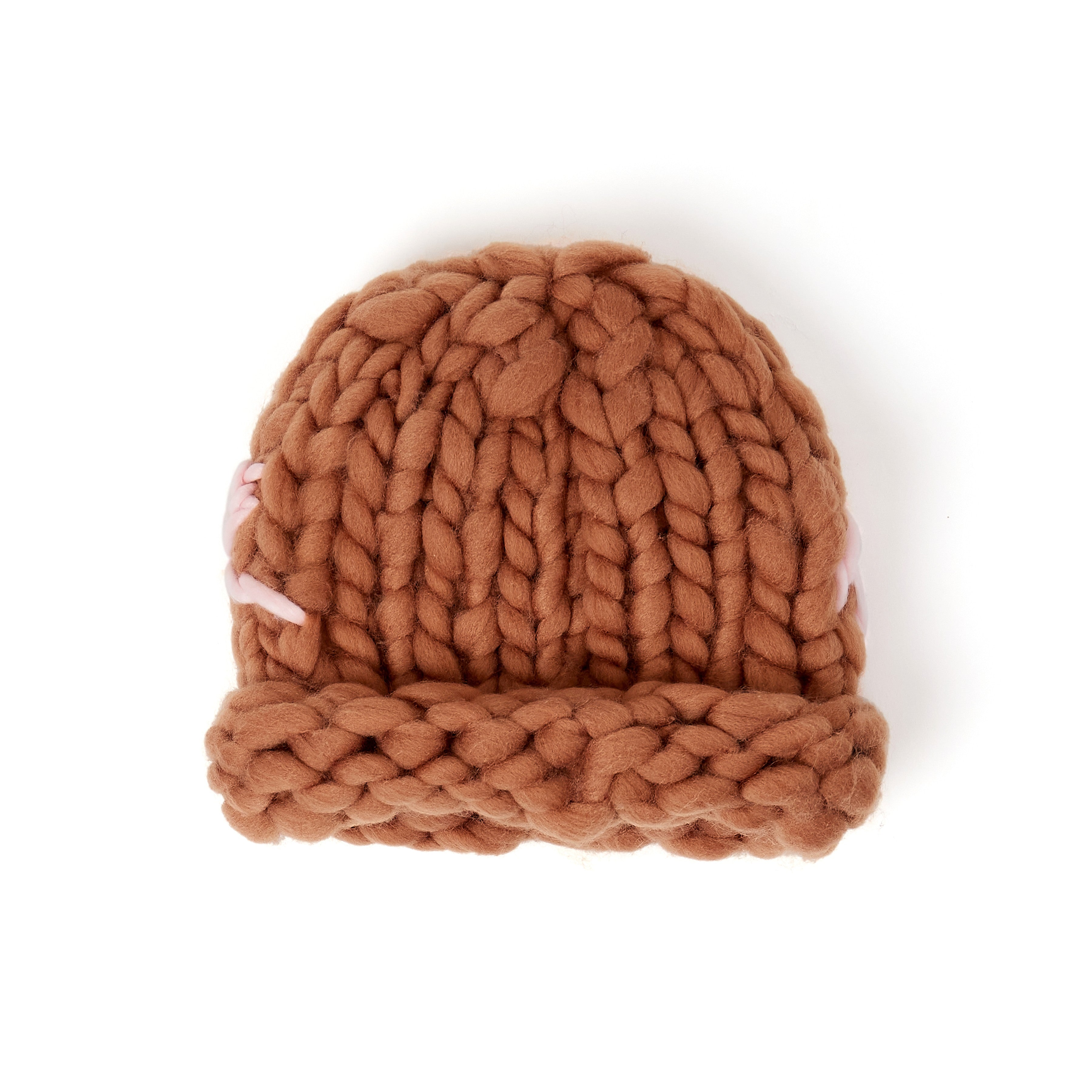 Super Soft fashion Handknit Beanie in Camel