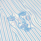 Striped Face Button Up Shirt [White]