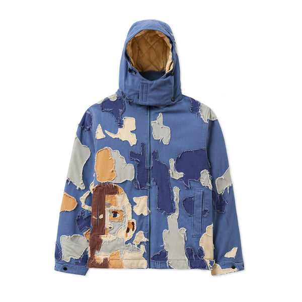 Patchwork Canvas Zip Up Jacket [Blue] – KidSuper