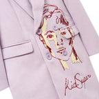 Embroidered Wool Longcoat [Lavender]