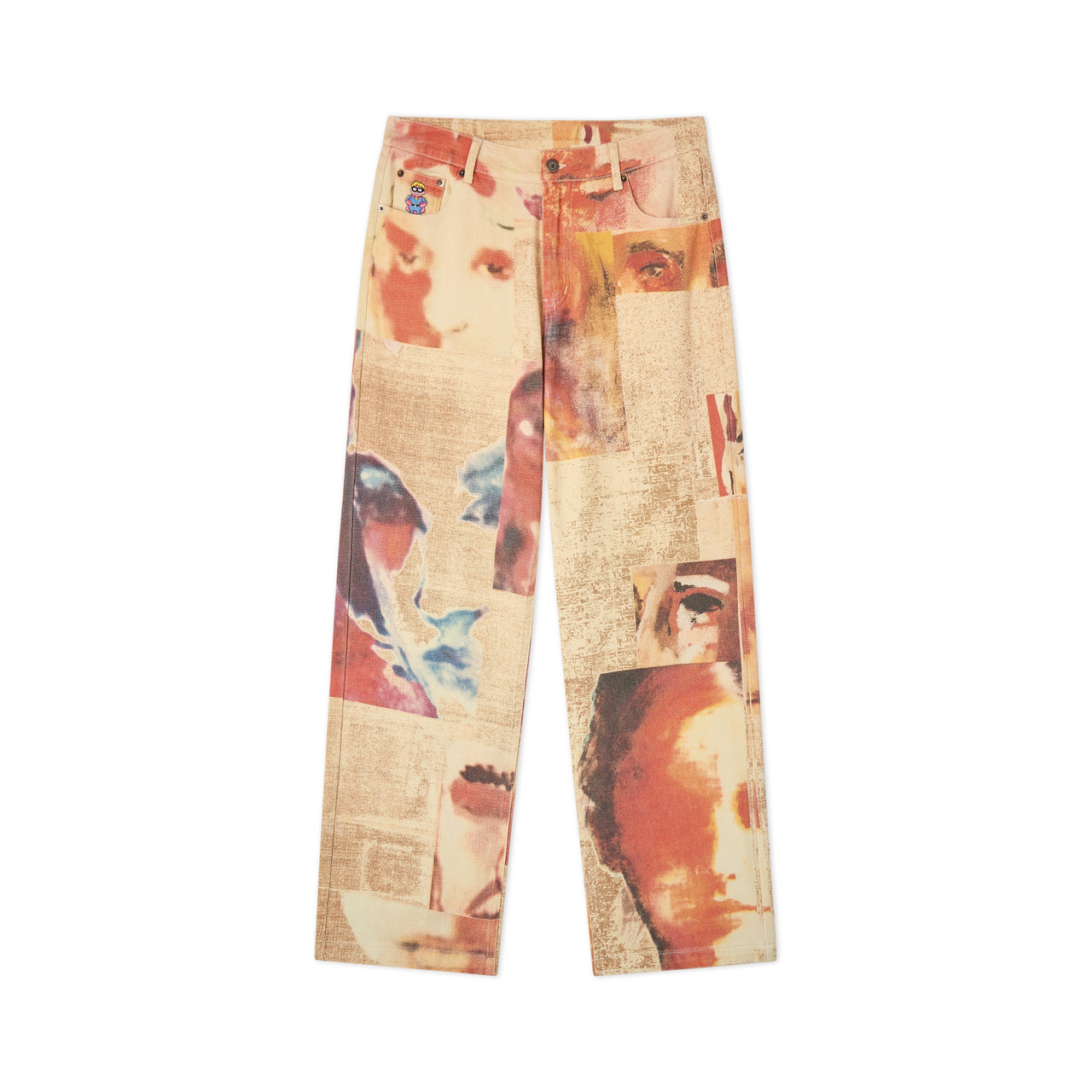 Faces Collage Pants [Tan / Multi]