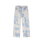 Collage Faces Twill Pants [Gray]