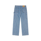 Dancing Ladies Jacquard Double Knee Jeans [Blue]
