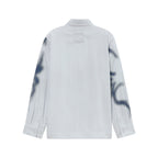 Blurry Face Airbrush Striped Button Up [Black]