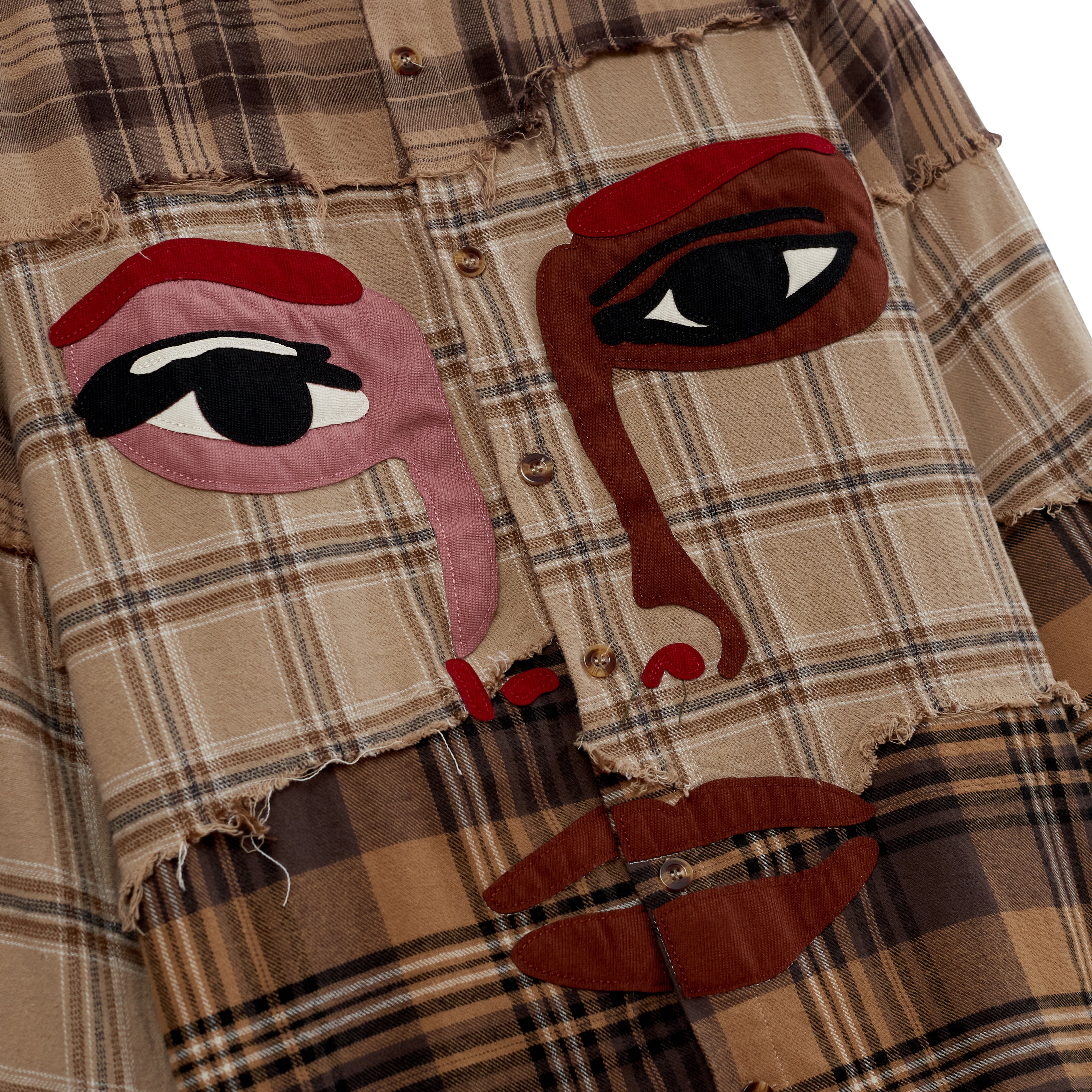 Face Patchwork Flannel [Red]