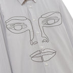 Face Stripe Button Up [Blue Stripe]