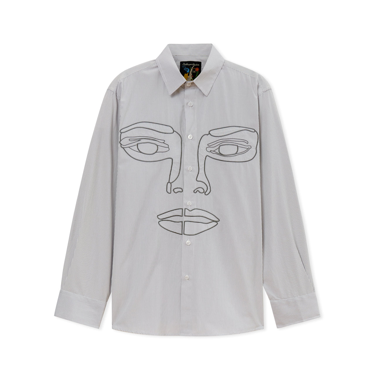 Face Stripe Button Up [Blue Stripe]
