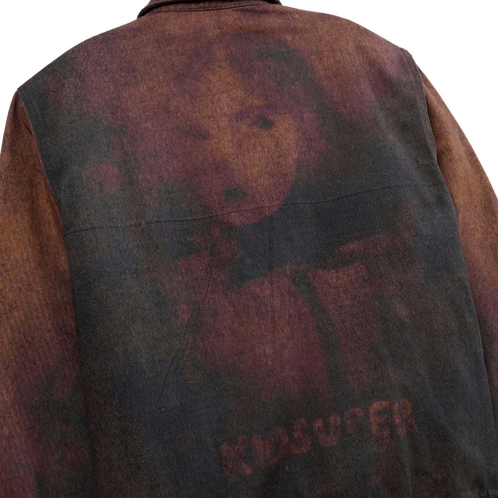 Printed Distressed Coat [Burnt Red]