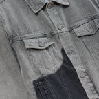 Sun Faded Denim Running Man Jacket [Gray]