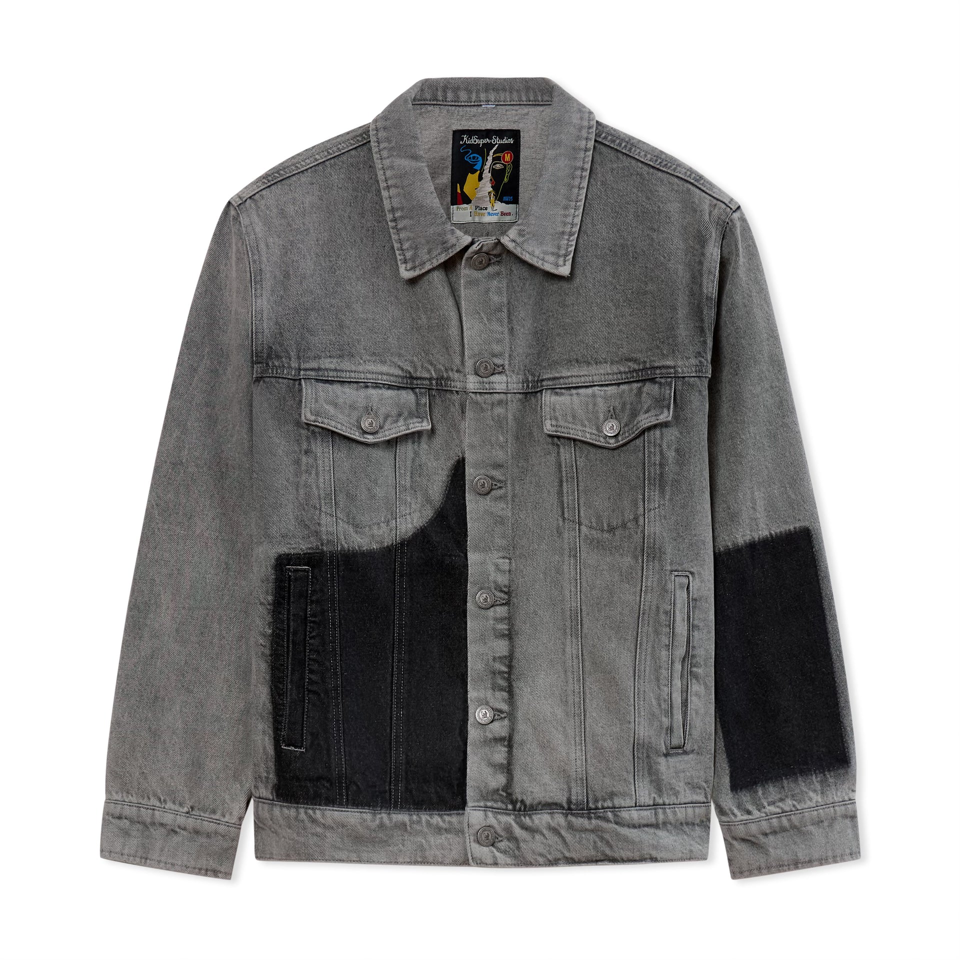 Sun Faded Denim Running Man Jacket [Gray] - KidSuper