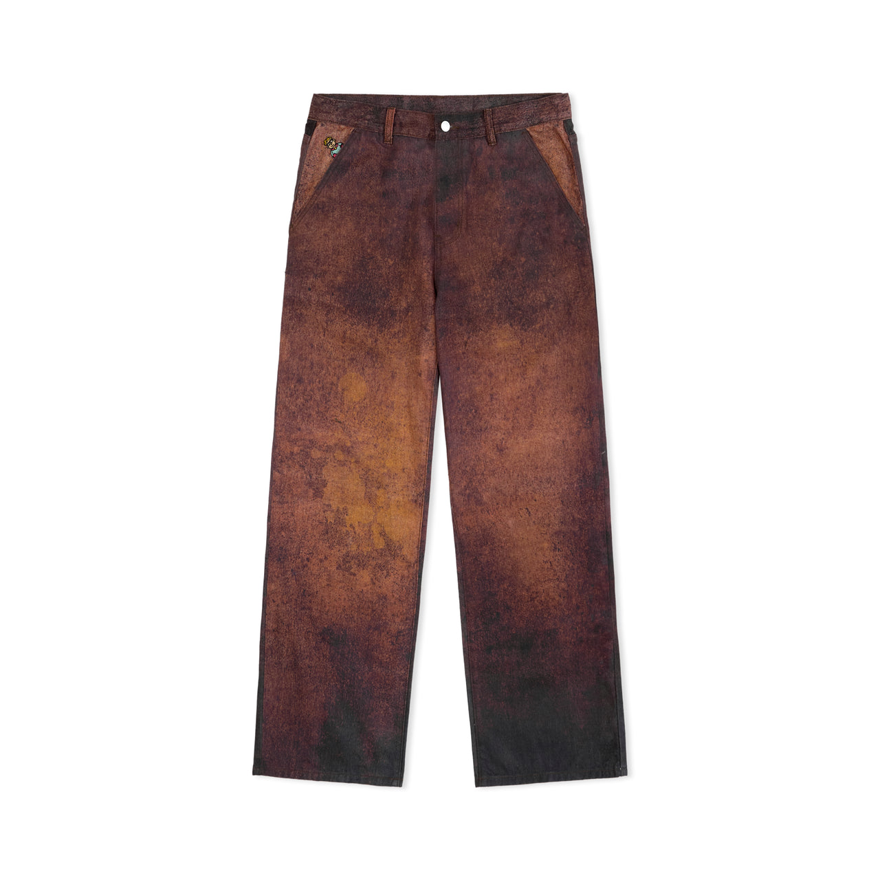 Printed Distressed Baggy pant [Burnt Red]