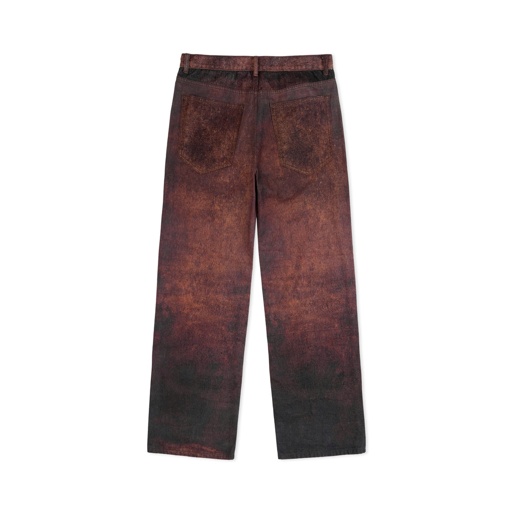 Printed Distressed Baggy pant [Burnt Red]