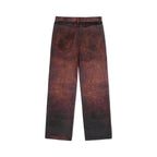 Printed Distressed Baggy pant [Burnt Red]