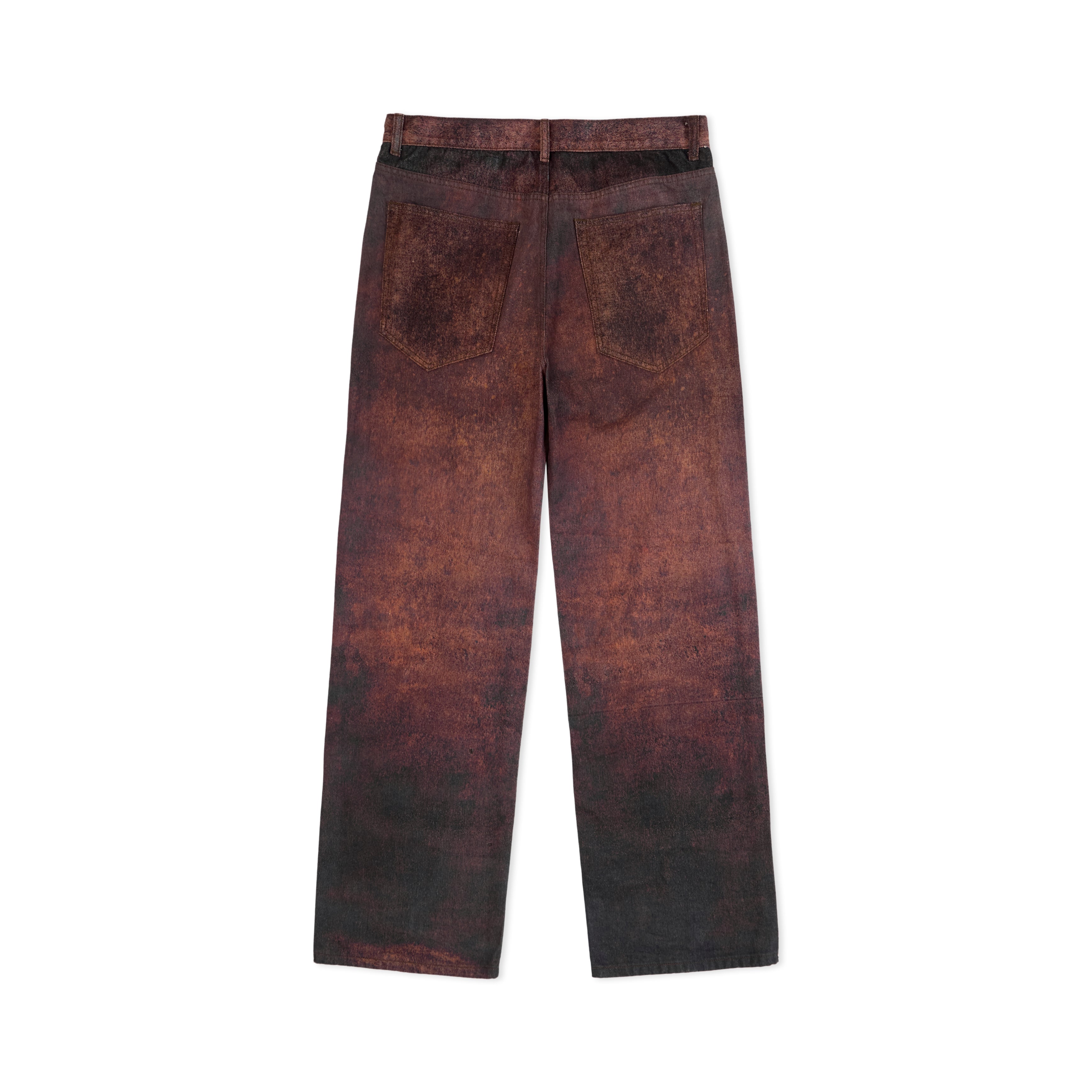 Printed Distressed Baggy pant [Burnt Red]