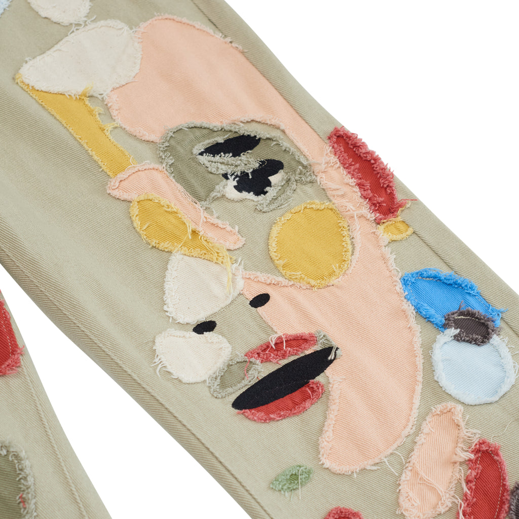 Allover Patchwork Face Pants [Multi]