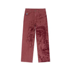 Embroidery Face Jeans [Red]