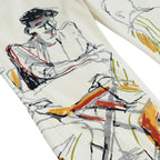 Dominos Embroidery Jeans [Cream]
