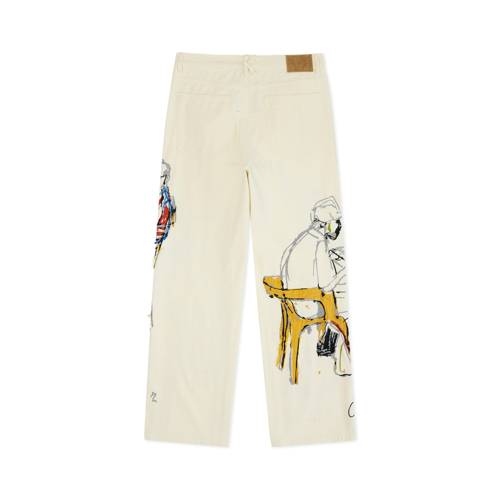 Dominos Embroidery Jeans [Cream]