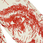 Embroidery Face Jeans [Red]