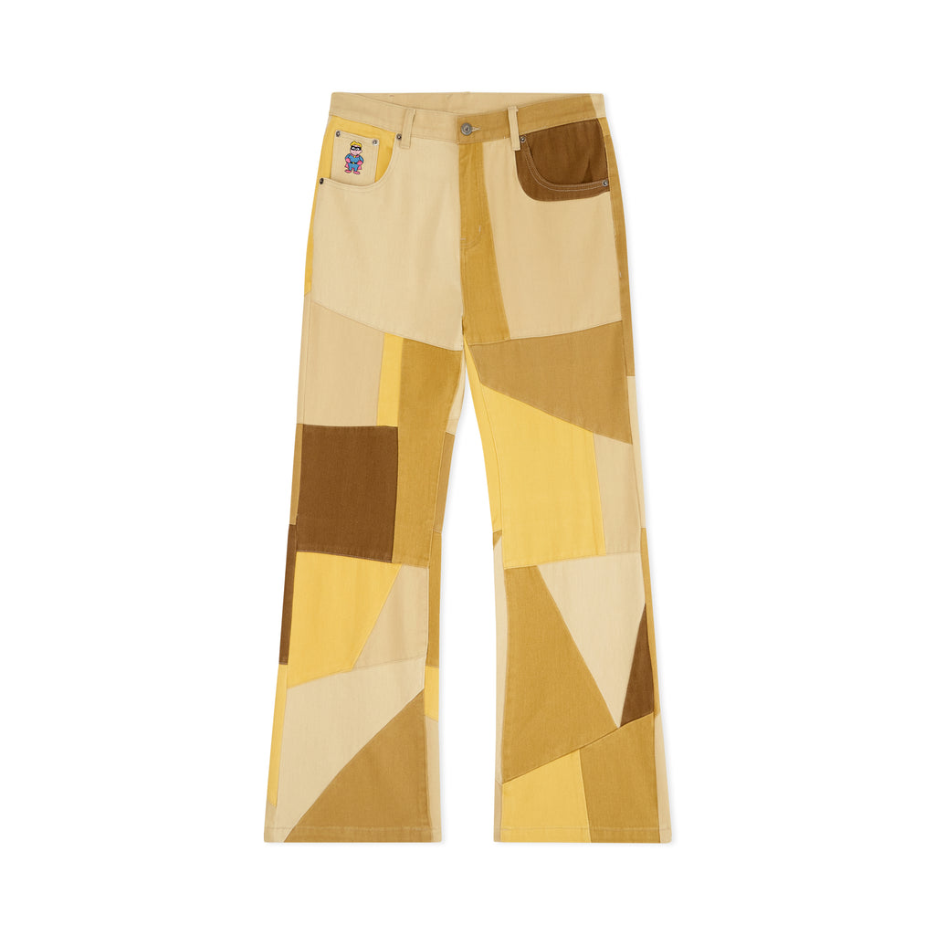Geometric Patchwork Flare Pants [Yellow]