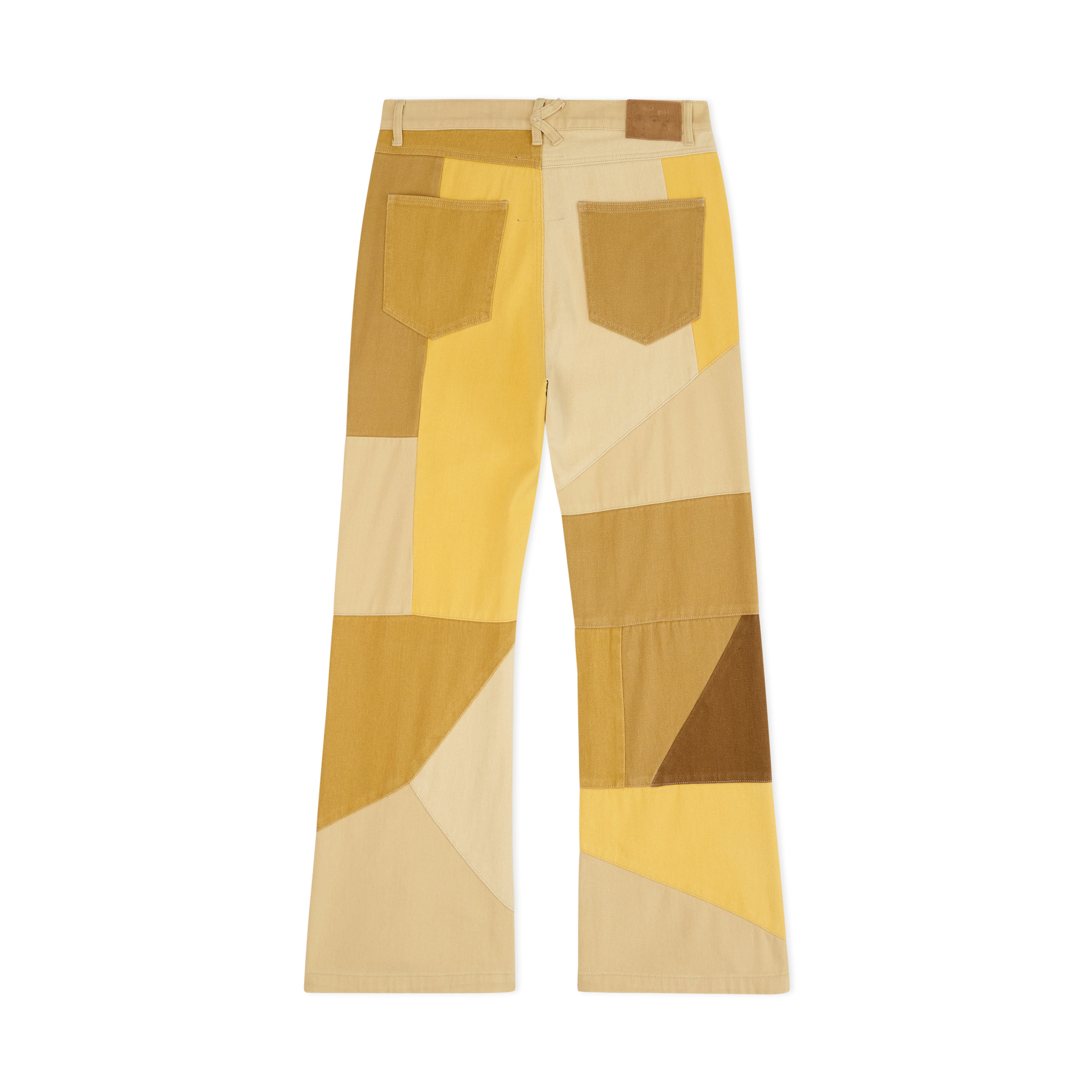 Geometric Patchwork Flare Pants [Yellow]