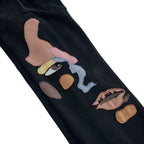 Side Eye Face Sweats [Black]