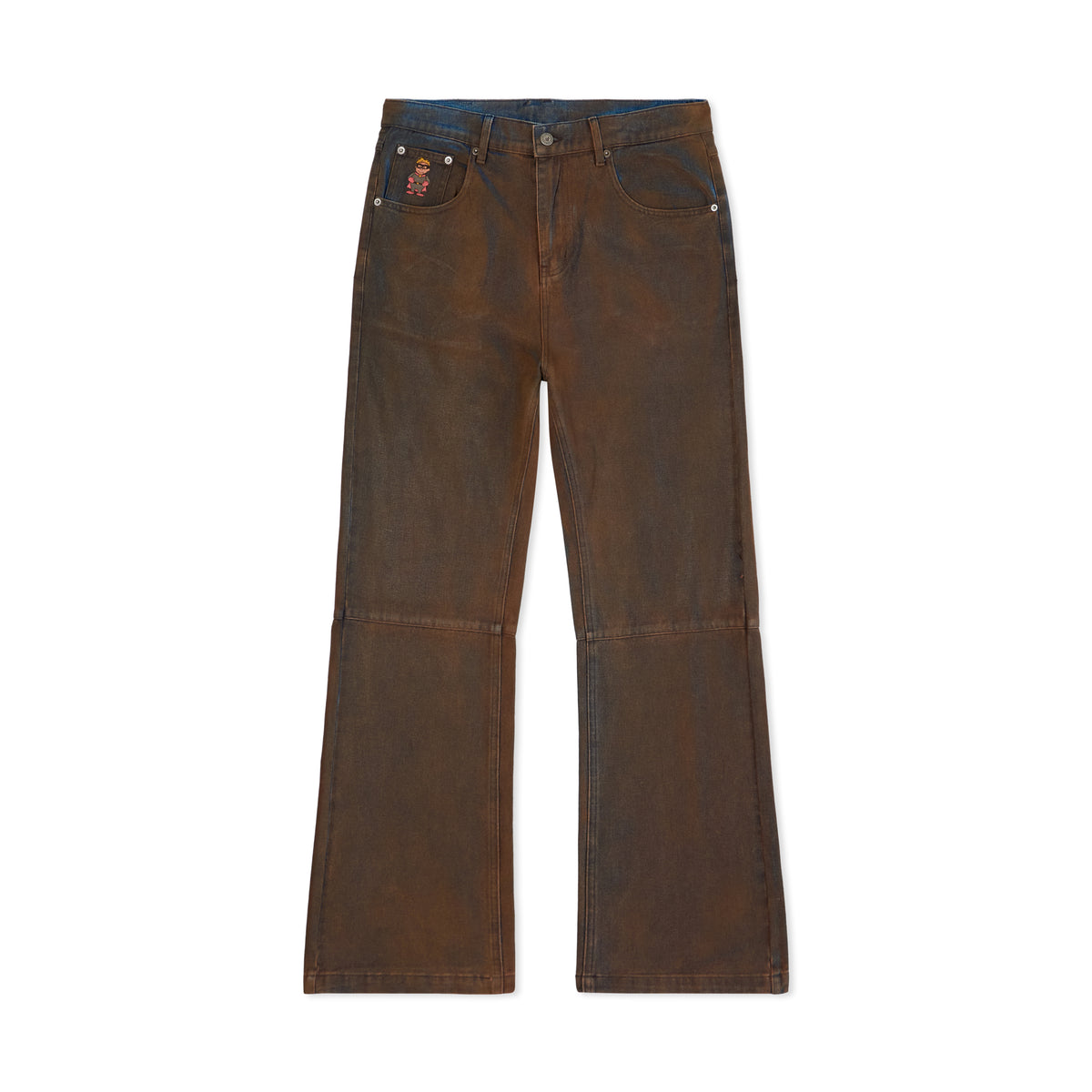 Mud Washed Flare Pant [Brown]