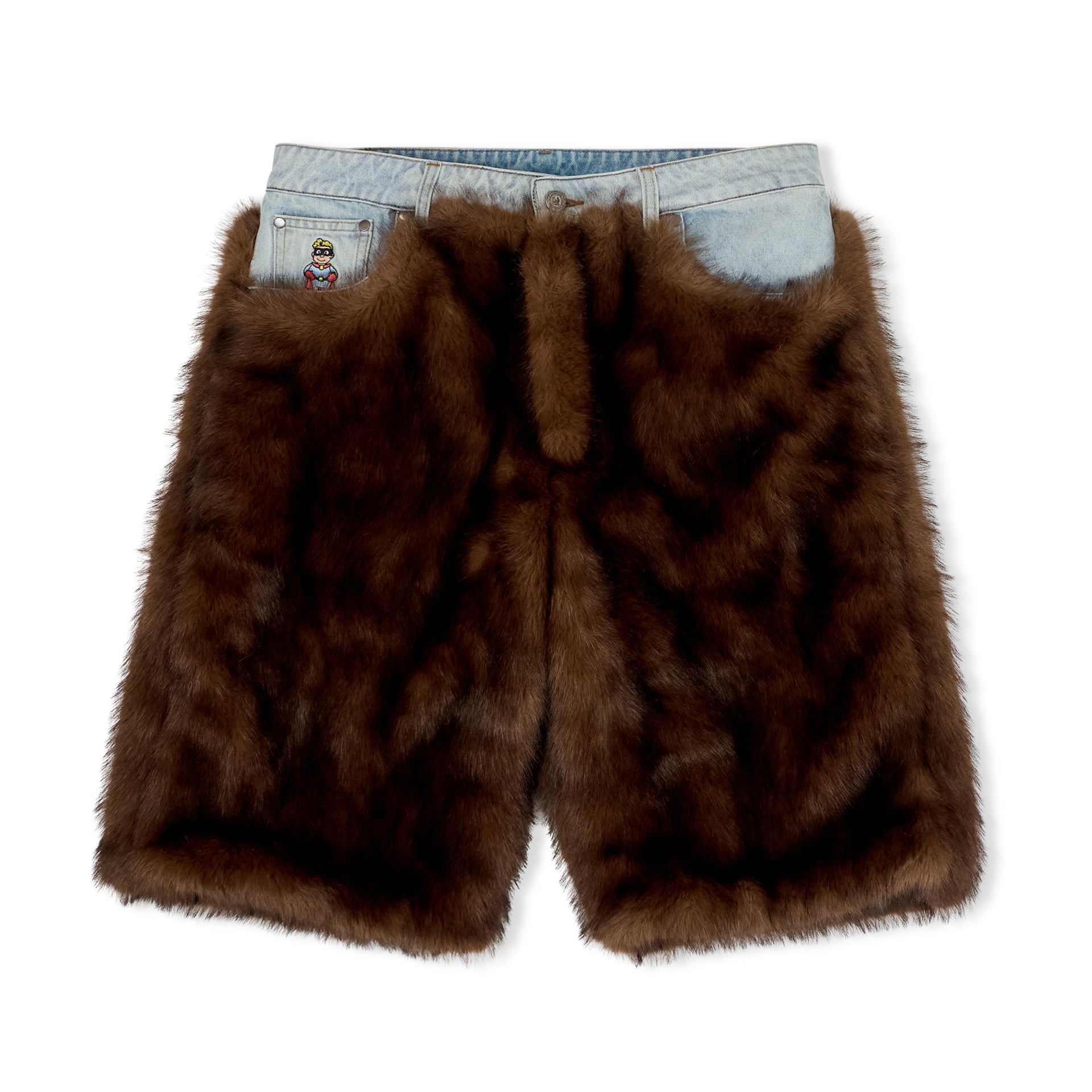 Fur Shorts [Brown] - KidSuper display picture 1