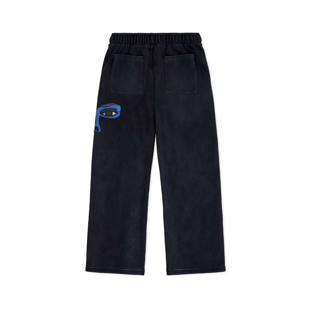 Patchwork Face Heavyweight Sweatpants [Black]