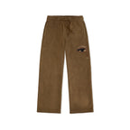 Patchwork Face Heavyweight Sweatpants [Brown]