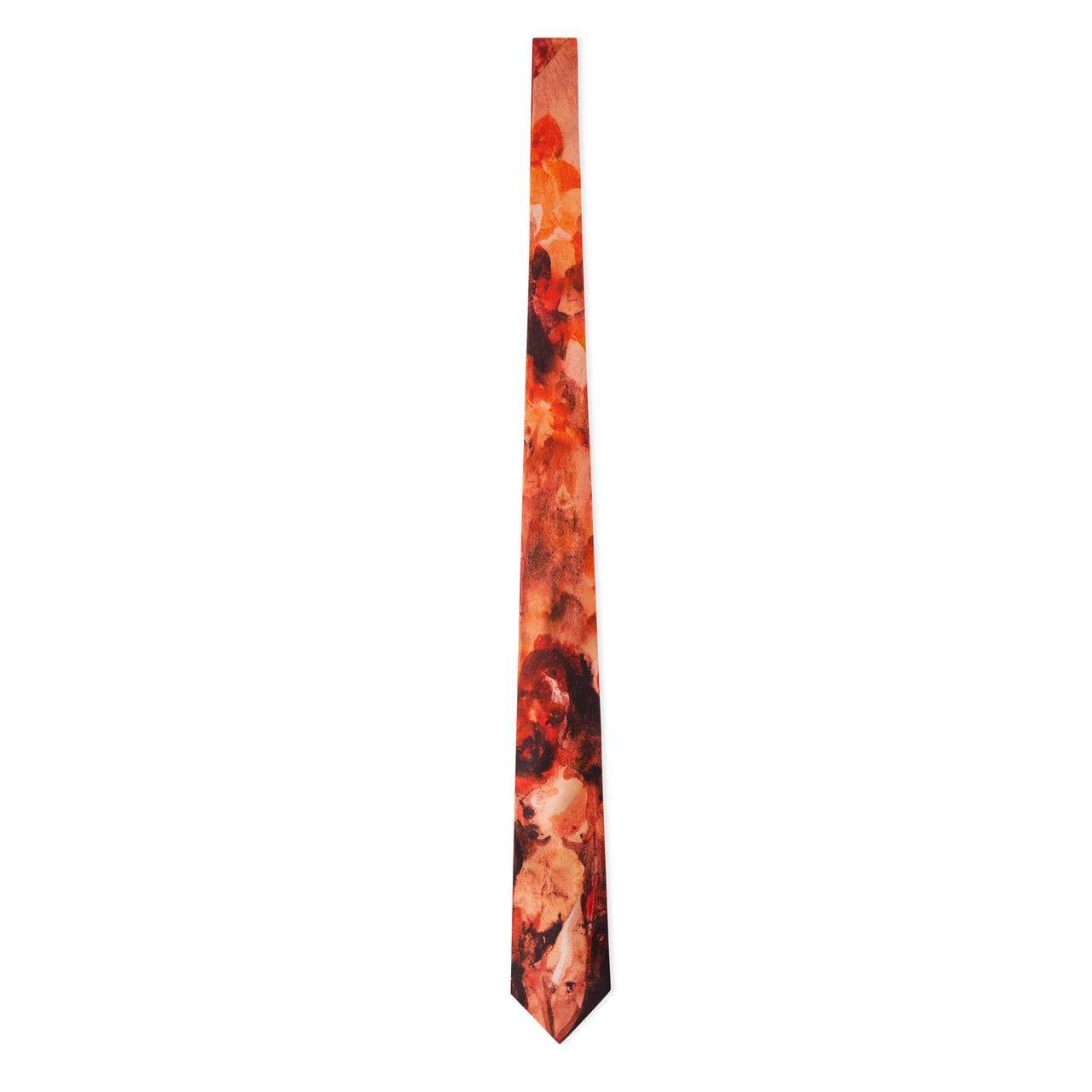 Women Figure Oil Painting Silk Tie [Red]