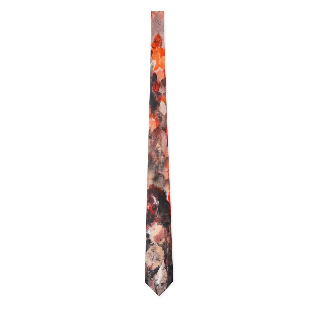 Women Figure Oil Painting Silk Tie [Black]