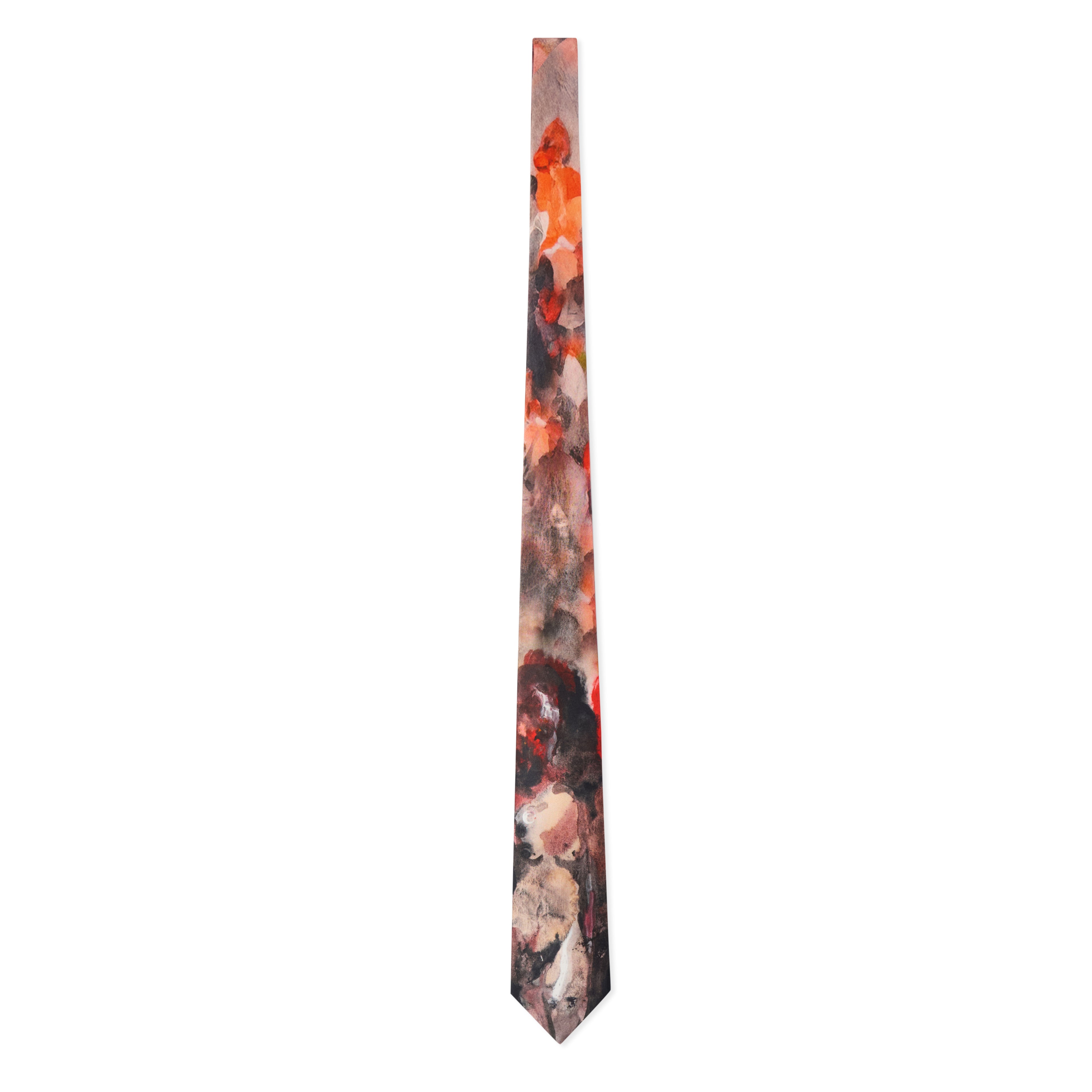 Women Figure Oil Painting Silk Tie [Black]