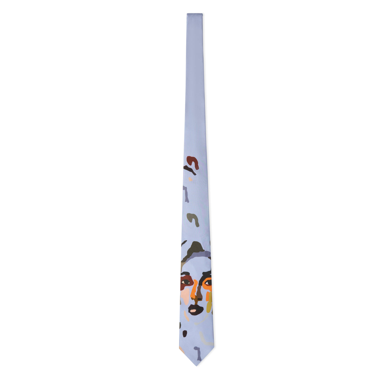 Girl Face Silk Tie [Blue]