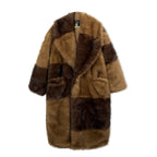 Patchwork Fur Coat [Multi/Brown]