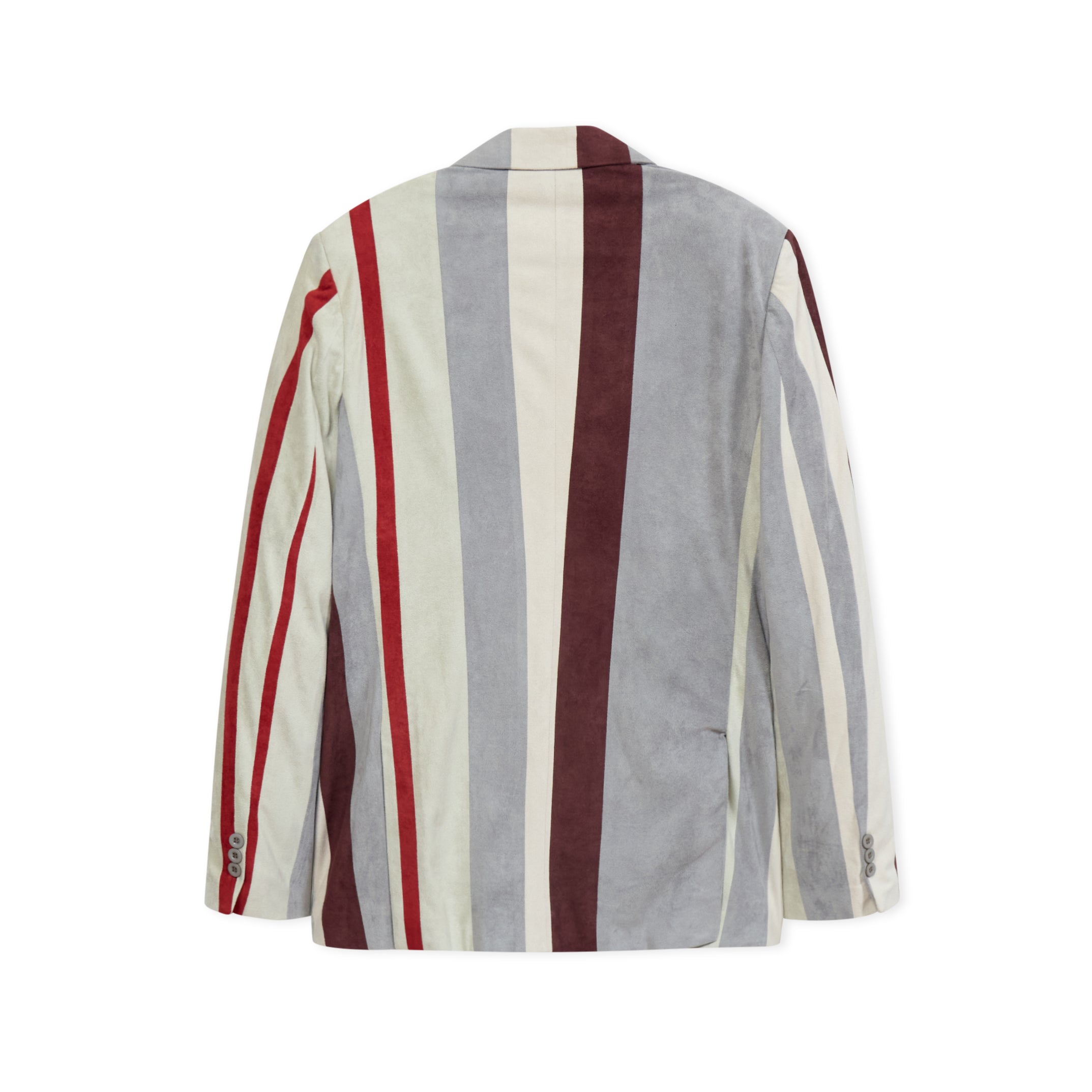 Striped Face Patchwork Suit Top [Gray]