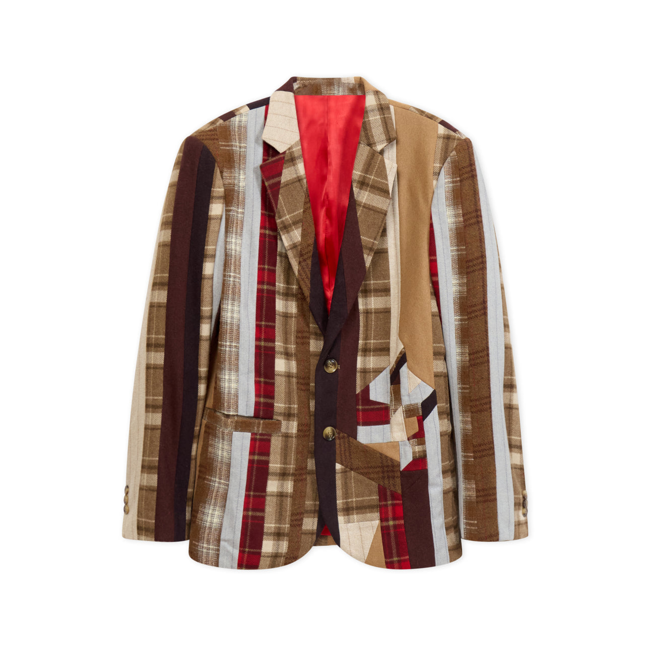 Striped Face Patchwork Suit Top [Multi]