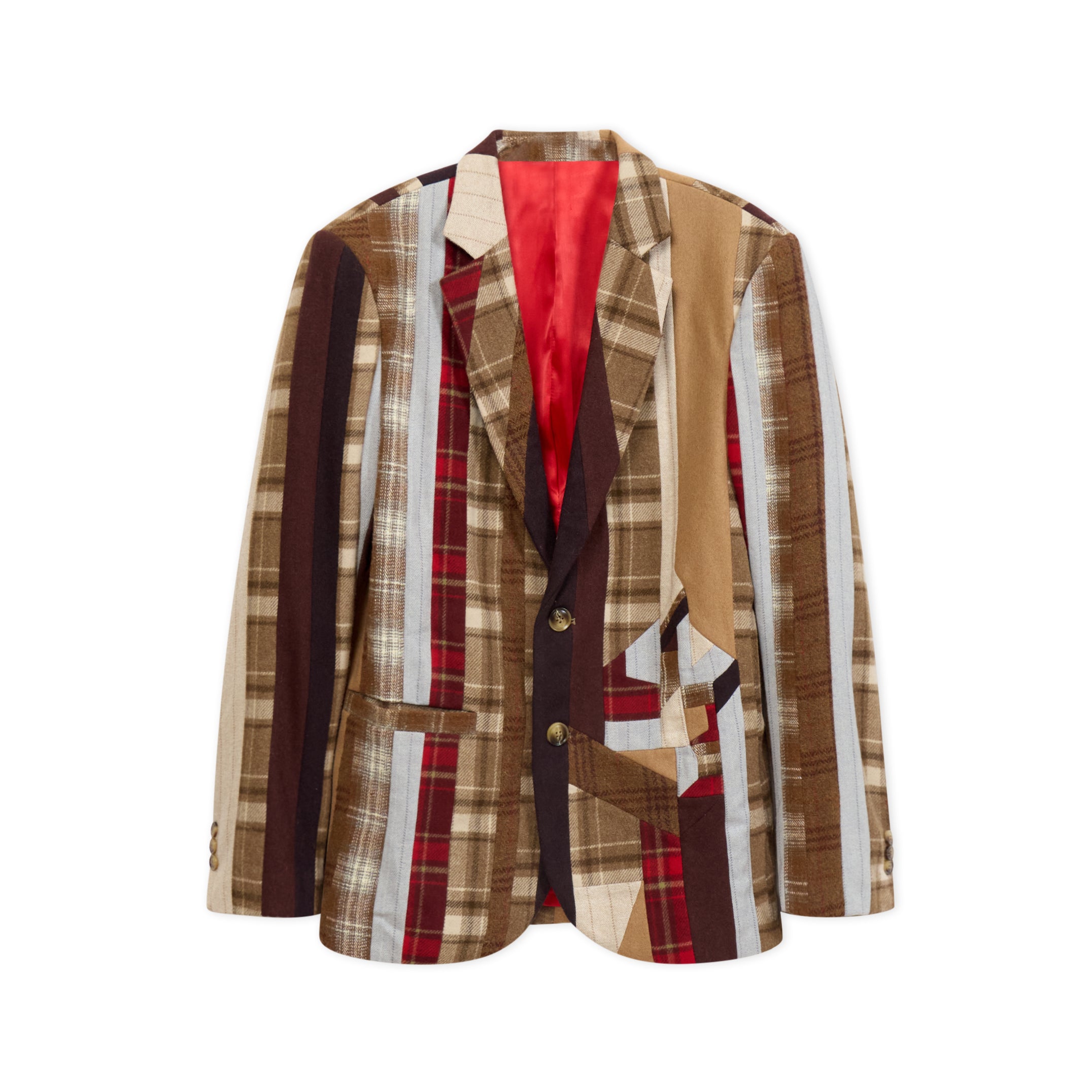 Striped Face Patchwork Suit Top [Multi]