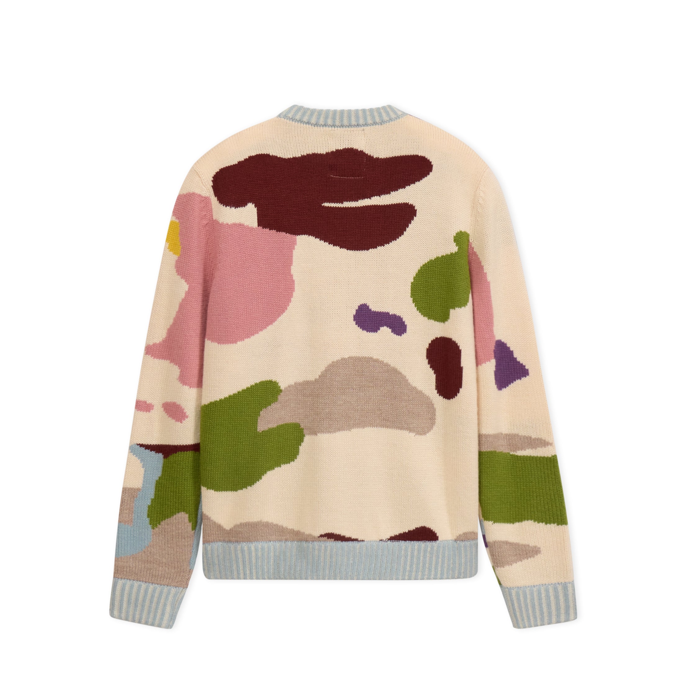 Hand Embroidered Jacquard Girl Face Sweater [Multi]